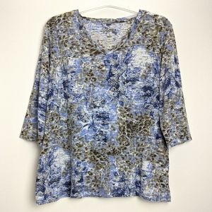 Style & Co Woman Sport Floral Long Sleeve Top 2X